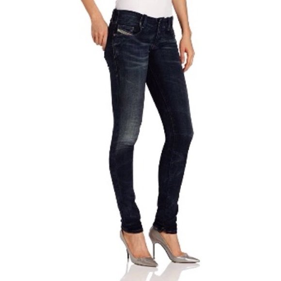 Diesel Denim - Diesel Women's Grupee Super Slim Skinny Distressed Low Waist Jeans Sz 28W X 32L